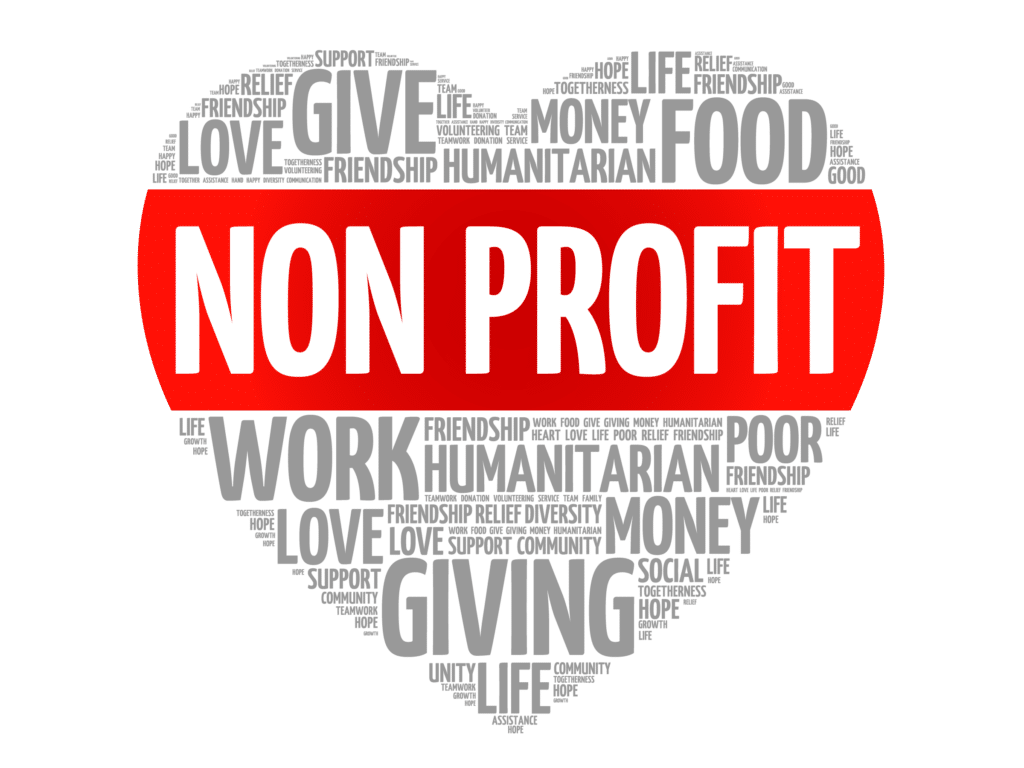 Herz mit dem Schriftzug Nonprofit - Spezielle Angebote für Non-Profit Organisationen