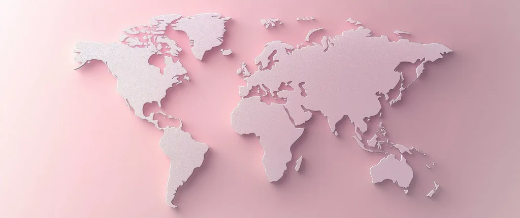 Weltkarte in rosa